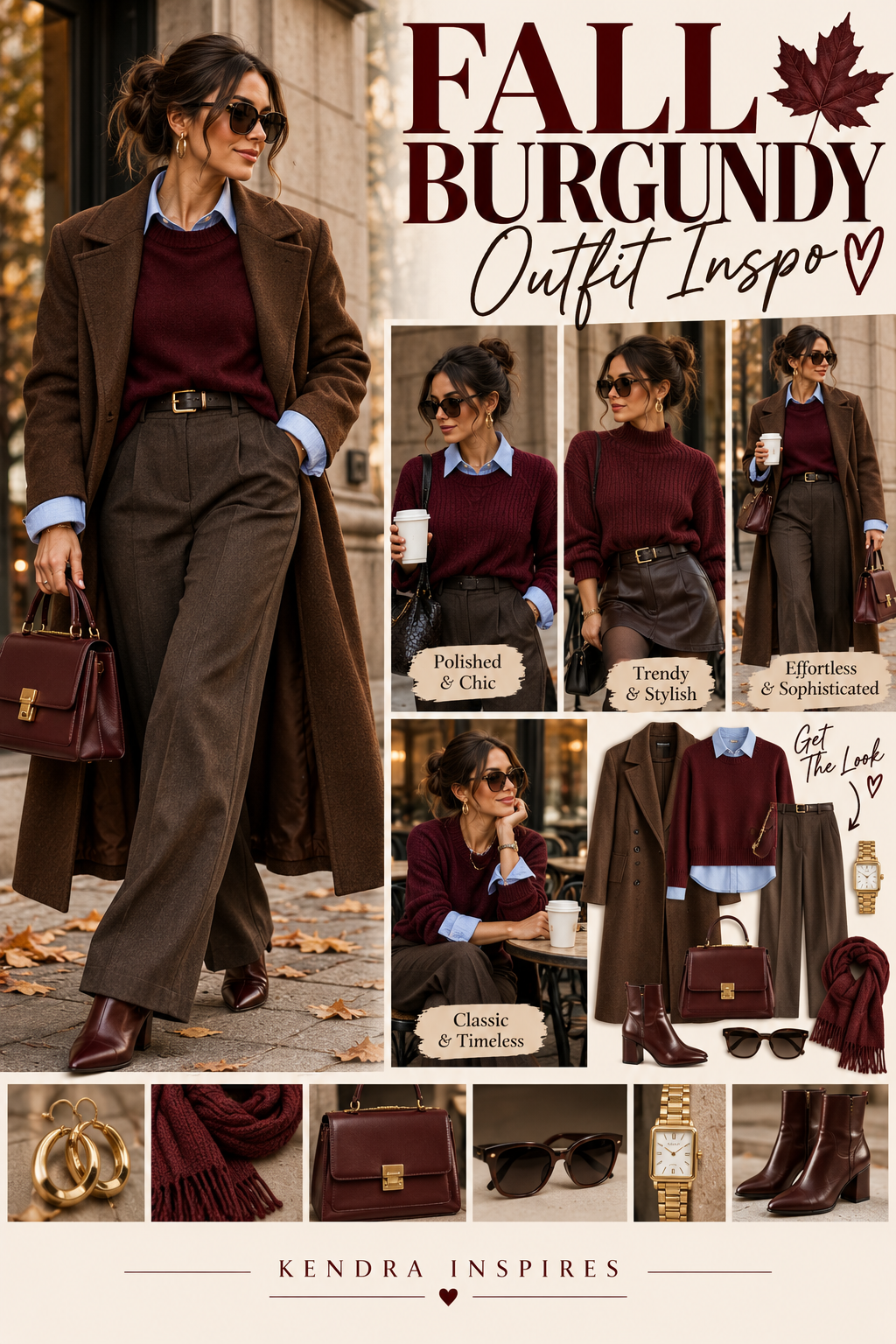 Burgundy Fall autumn outfit lookbook