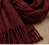 Burgundy Knit Scarf
