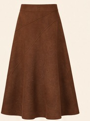 Chocolate Suede Midi Skirt