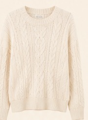 Cream Cable-Knit Sweater
