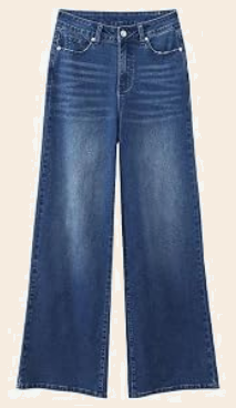 Blue Wide-Leg Jeans